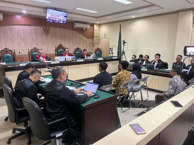 Sidang lanjjutan di Pengadilana Tindak Pidana Korupsi di pengadilan Tipikor Banjarmasin, JUmat (17/1/2025), (SuarIndonesia/HD)