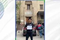 Bank Kalsel Bantuan Pendidikan Universitas Al Azhar, Kairo Mesir kepada Muhammad Sidiq.(Foto: Bank Kalsel)