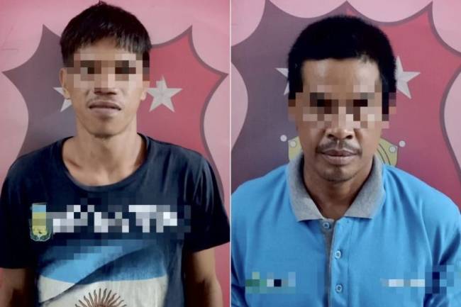 FOTO kedua pelaku pemerkosa terhadap anak di bawah umur, di Maporles Hulu Sungai Tengah, Kalimantan Selatan, beberapa waktu lalu. (ANTARA/HO-Polres HST)