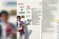 Mikhael Anggelion pelajar SMP 1 Palangka Raya peraih medali emas di kejuaraan Dayung Antar Sekolah Internasional 2025 di Pakistan. (ANTARA/HO-Dokumentasi Pribadi)