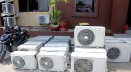 Barang bukti AC merupakan hasil curian yang diamankan Polresta Samarinda, Rabu (5/2/2025). (ANTARA/HO-Polresta Samarinda)
