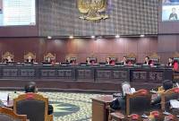 Sidang pengucapan putusan akhir sengketa Pilkada 2024 di Gedung I Mahkamah Konstitusi, Jakarta, Senin (24/2/2025). (Foto: Dokumentasi Antara/Fath PM)
