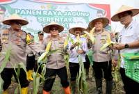 Kapolda Kalsel Irjen Pol Rosyanto Yudha Hermawan saat memimpin panen jagung di Banjarbaru, Rabu (26/2/2025). (Foto Kiriman)