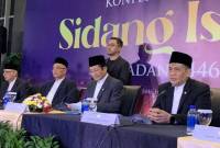 Konferensi pers Sidang Isbat penetapan awal Ramadhan 1446 Hijriyah atau 2025, di kantor Kemenag, MH Thamrin, Jakarta Pusat, Jumat (28/2/2025). (Foto: KOMPAS.com/Firda J)