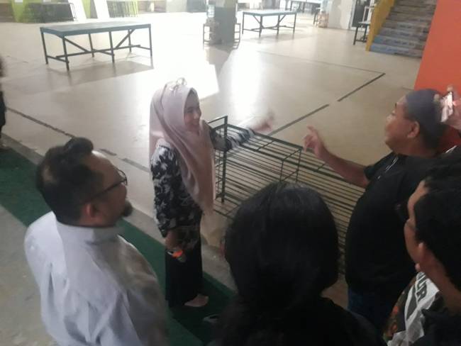 Pihak SDIT Ukhuwah Banjarmasin, menumnukan awal kejadian di lokasi tempat bermain (SuarIndonesia/ZI)