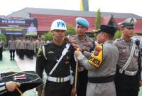 Apel gelar pasukan dalam rangka Operasi Ketupat Intan 2025, di Lapangan Mapolresta Banjarmasin, Kamis (20/3/2025). (SuarIndonesia/YI)