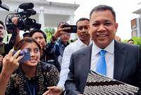 Pengusaha Andi Syamsuddin Arsyad atau yang biasa dikenal Haji Isam terlihat menyambangi Istana Kepresidenan Jakarta, Jumat (7/3/2025). (Foto: ANTARA/Mentari D Gayati)