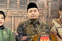 Ketua KPU RI Mochammad Afifuddin saat memberikan keterangan kepada awak media di Kantor KPU RI, Jakarta, Jumat (14/3/2025). (Foto: ANTARA/Narda MS)