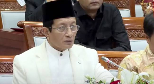 Tangkapan layar - Menteri Agama Nasaruddin Umar dalam rapat bersama Komixi VIII DPR RI di Jakarta, Rabu (12/3/2025). (Foto: ANTARA/HO - Youtube DPR RI)
