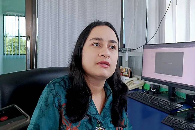 Prakirawan BMKG Kotim Nadine Ayasha. (Foto: ANTARA/Devita Maulina)