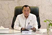 Menteri Sekretaris Negara Prasetyo Hadi dalam konferensi pers 