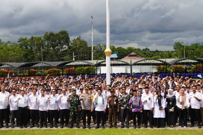 Foto bersama usai peringatan Hari Desa Nasional di Kabupaten Balangan. Foto:Mc.Balangan