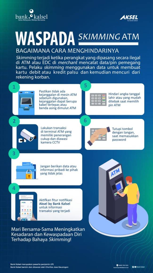 NASABAH Bank Kalsel Diminta Waspada Skimming ATM