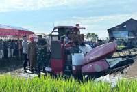 Pangdam VI/Mulawarman, Mayjen TNI Rudy Rachmat Nugraha panen raya dan tanam serentak di Kalimantan Selatan (Kalsel), Senin (7/4/2025) (SuaIndonesia/Ist)