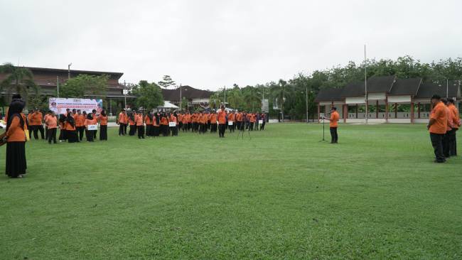 Rapat Umum dan Konsolidasi serta Kesiapsiagaan untuk personel di Lapangan Dispora. -Foto: Mc.Balangan