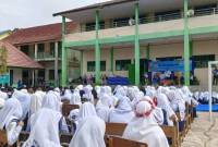 Acara Peringatan Hari Gizi Nasional yang diikuti oleh para siswa-siswi SMP Negeri 1 Paringin.