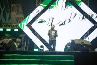 Bupati Abdul Hadi saat memberikan sambutan dalam acara pembukaan Balangan Expo 2025.