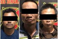 Tiga pelaku penyiraman air keras terhadap pegawai RSJ Singkawang, Kalbar diamankan Polres Singkawang. (Foto: Istimewa)