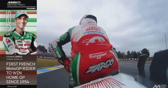 Johann Zarco dari  tim Castrol Honda LCR juara MotoGP Prancis 2025. (Foto: MotoGP.Live.com)

