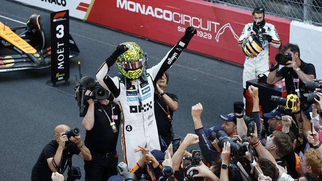 Lando Norris jadi pemenang F1 GP Monaco. (REUTERS/Stephanie Lecocq)