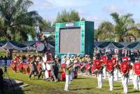 : Potret penampilan Drum Band Gita Muda Praja (GMP) Satuan Polisi Pamong Praja Kabupaten Balangan di Hari Jadi ke-22 Kabupaten Balangan, Sabtu, (12/4/2025) - Foto: Mc.Balangan