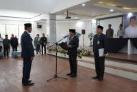 Bupati Balangan, Abdul Hadi melantik Akhmad Fauzi sebagai Ketua LPTQ Kabupaten Balangan periode 2024–2028. Foto : MC Kab Balangan