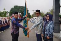 Pelepasan kafilah MTQ Kabupaten Balangan menuju MTQ Nasional Tingkat Provinsi Kalsel. foto: MC Balangan