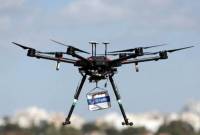 Ilustrasi, sebuah drone pengiriman terlihat di udara 