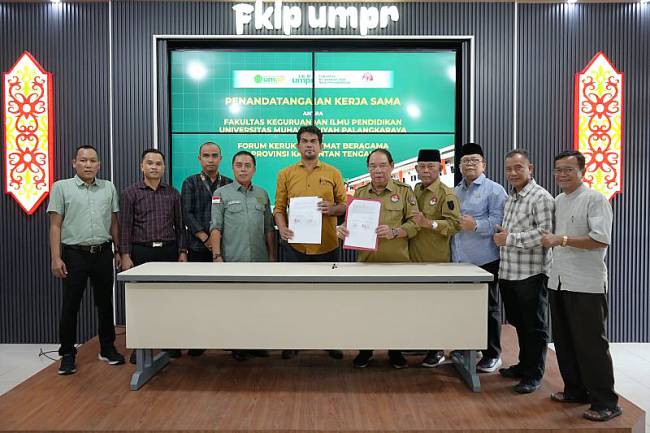 FKIP UMPR-FKUB Kalteng dan DAD Kota Palangka Raya kerja sama penguatan moderasi beragama di Palangka Raya, Kamis (19/6/2025). (Foto: ANTARA/Rendhik Andika)