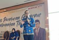 Kepala Diskominfo Kaltim Muhammad Faisal saat sosialisasi Pergub 49/2024 tentang Pengelolaan Media Komunikasi Publik, digelar di Samarinda, Selasa (17/6/2025). (Foto: ANTARA/A Rifandi)