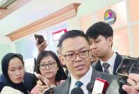 Menteri Luar Negeri Sugiono usai rapat kerja dengan Komisi I DPR RI di kompleks parlemen, Jakarta, Senin (30/6/2025). (ANTARA FOTO/A Mayang Sari)