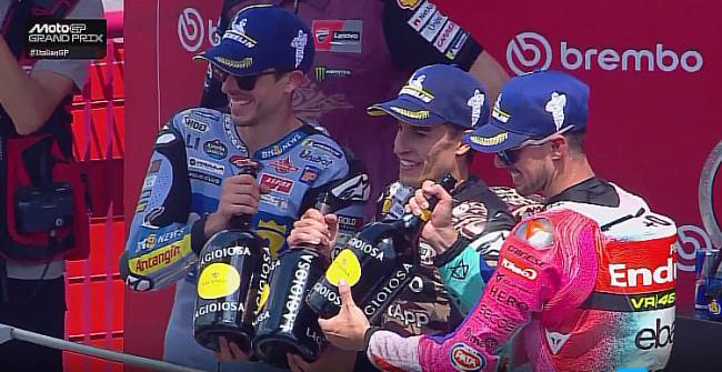 Podium juara MotoGP Italia 2025. (Foto: MotoGP.Live.com)