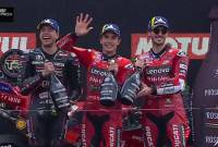 Podium Juara MotoGP Belanda 2025.(Foto: SPOTV.Live)