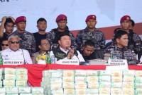 Menko Polkam Budi Gunawan saat memberikan keterangan pers dalam acara pemusnahan dua ton narkoba di Batam, Kamis (12/6/2025). (Foto: ANTARA/Ho-Humas Kemenko Polkam)