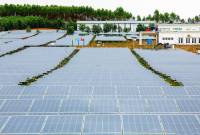 Nusantara Sembcorp Solar Energy Power Plant atau PLTS kapasitas 50 MW dibangun di IKN investasi Singapura. (Foto: ANTARA/HO-dokumen Humas OIKN)