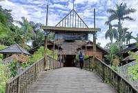 Tampak depan Museum Kayu Tuah Himba, Tenggarong. (ANTARA/A Rifandi)