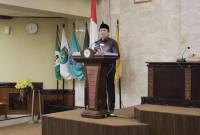 Wakil Gubernur Kalimantan Selatan, Hasnuryadi Sulaiman menyampaikan sambutan pada rapat paripurna DPRD Kalsel. Foto: MC Kalsel