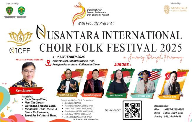 Flayer Nusantara International Choir Folk Festival (NICFF) 2025.
