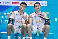 Fajar/Fikri juara China Open 2025 usai mengalahkan wakil Malaysia di final. (Foto: ig@badminton.ina)