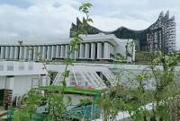 Bangunan gedung istana di KIPP IKN di Kecamatan Sepaku, Kabupaten Penajam Paser Utara, Provinsi Kalimantan Timur. (ANTARA/Nyaman Bagus Purwaniawan)