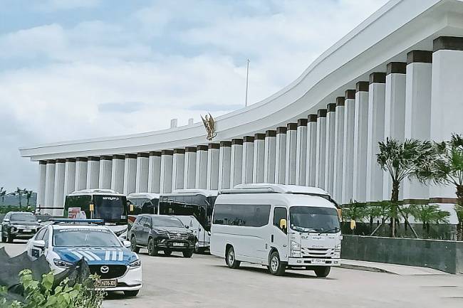 Istana Negara KIPP IKN di Kecamatan Sepaku, Kabupaten Penajam Paser Utara, Provinsi Kalimantan Timur. (ANTARA/Nyaman Bagus P)