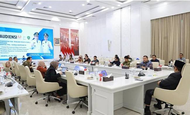 Pemerintah Kabupaten Penajam Paser Utara, Provinsi Kalimantan Timur, melakukan audiensi dengan Kementrian PPN/Bappenas terkait pembangunan sebagai gerbang IKN. (ANTARA/HO-dokunen Kementrian PPN/Bappenas)