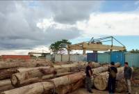 Ratusan meter kubik kayu yang tidak disertai dokumen sah diamankan dalam operasi Balai Gakkum Wilayah Kalimantan Kemenhut di Ketapang, Kalbar, pada Senin (2/6/2025). (ANTARA/HO-Kemenhut)