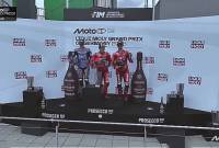 Podium juara MotoGP Jerman 2025, Marc Marquez menangi podium pertama disusul adiknya Alex Marquez dan Francesco Bagnaia. (SPOTV.Live)