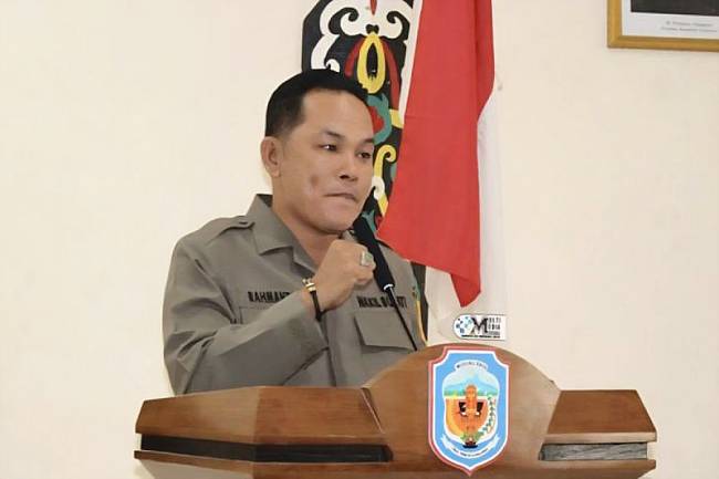 Wakil Bupati Murung Raya Rahmanto Muhidin pada sosialisasi penanganan konflik sosial di aula kantor Kecamatan Laung Tuhup, Sabtu (5/7/2025). (ANTARA/Dokumentasi Pribadi)