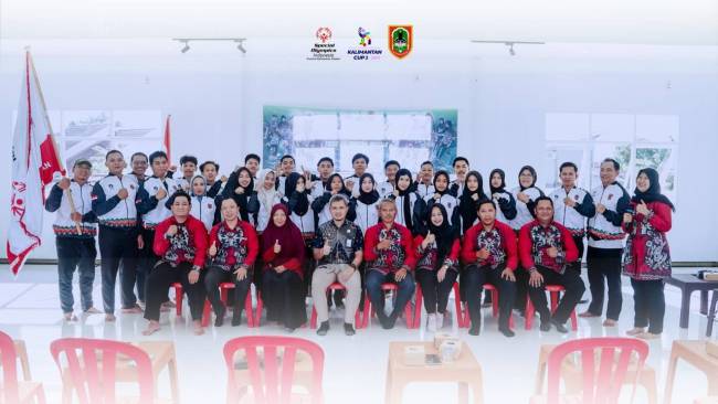 Kontingen Sepak Bola Special Olympics Indonesia (SOIna) Kalimantan Selatan (Kalsel). foto: MC Kalsel