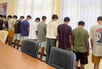 12 pemerkosa seorang anak saat diamankan di Polres Malaka, NTT. (Foto: Dok Polres Malaka)