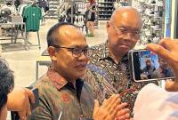 Sekretaris Menteri Koordinator Bidang Perekonomian Susiwijono Moergiarso ditemui usai menghadiri Indonesia Shopping Festival 2025 di Plaza Nusantara, Jakarta, Kamis (14/8/2025). (ANTARA/Maria C Galuh)