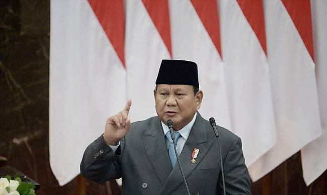 Presiden Prabowo Subianto dalam Pidato Kenegaraan Sidang Tahunan MPR/DPR 2025 di Ruang Rapat Paripurna, Kompleks Parlemen, Senayan, Jumat (15/8/2025). (ANTARA/HO-MOR/DPR RI)