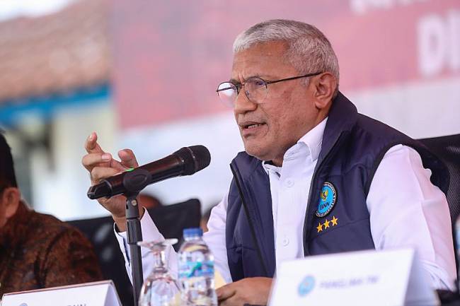 Kepala BNN RI Komjen Pol Marthinus Hukom menyampaikan penjelasan soal kasus narkoba jenis baru berkedok rokok elektrik dalam konferensi pers di Kantor BNN RI, Jakarta, Jumat (22/8/2025). (ANTARA/HO-BNN)